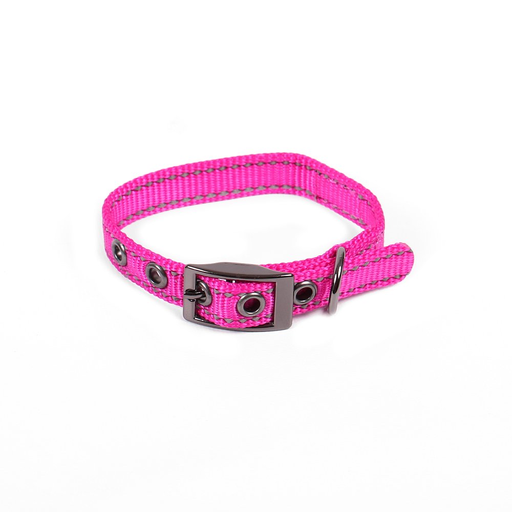 Max and Neo MAX Reflective Metal Buckle Dog Collar - We Donate a Collar to a Dog Rescue for Every Collar Sold (X-Small, Pink)