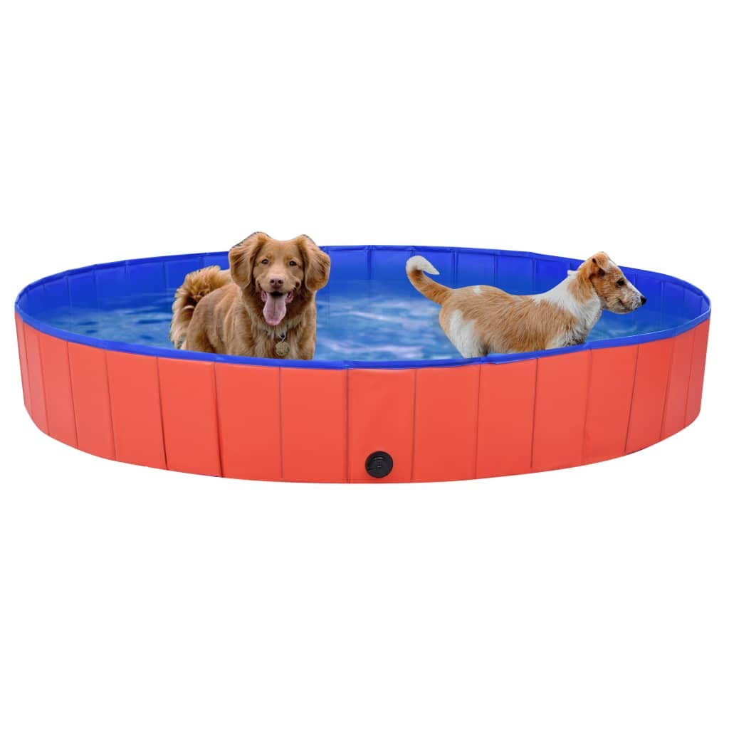 Vidaxl Durable And Foldable Dog Pool - Pet Swimming Pool In Vibrant Red - Pvc Material - Indoor/Outdoor Use - 78.7'' Diameter - Cooling Fun And Bathing Solution