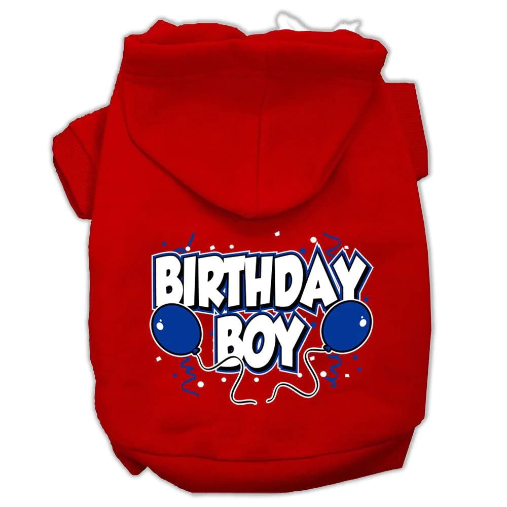 Pet, Dog & Cat Hoodie Screen Printed, 'Birthday Boy' Brown Lg (10-14 Lbs.)
