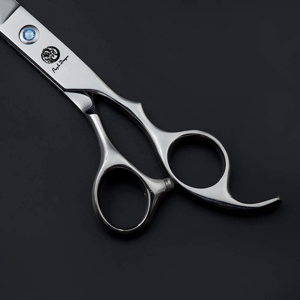 Purple Dragon 10 Inch Purple Salon Hair Cutting Shears - Professional Pet Grooming Scissors with Bag for Dogs and Barbers