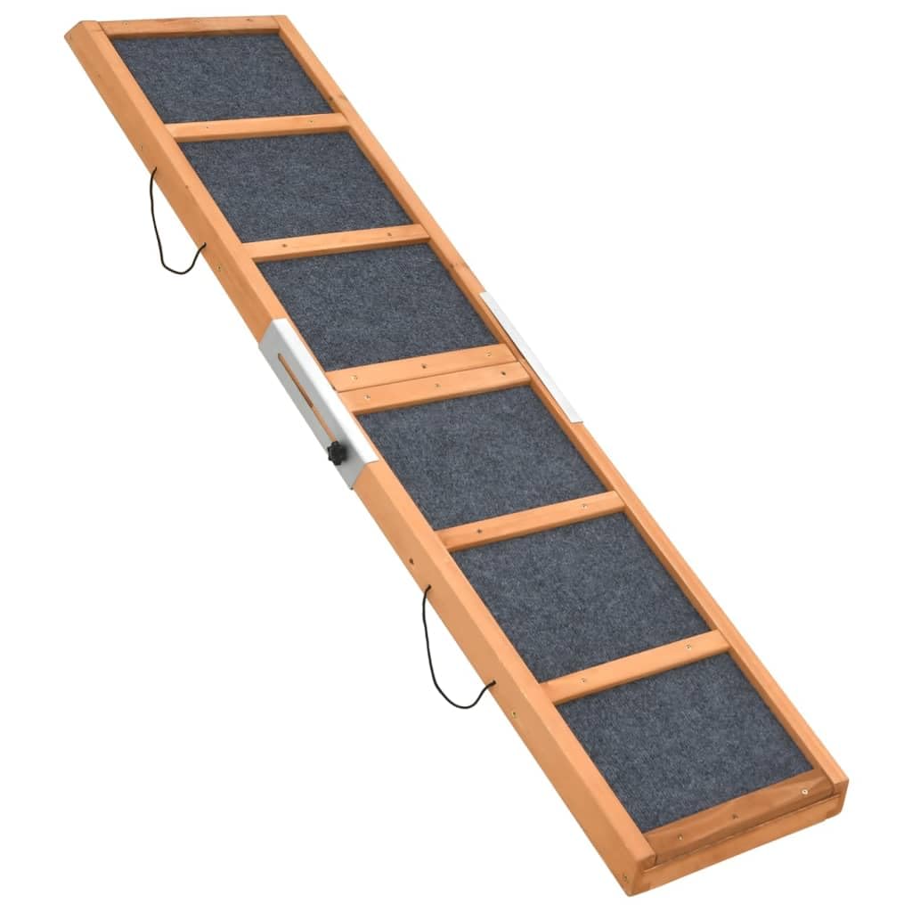 vidaXL Green Dog Ramp - Solid Fir Wood and Non-Slip Asphalt Surface for Sturdy, Safe, and Convenient Pet Assistance