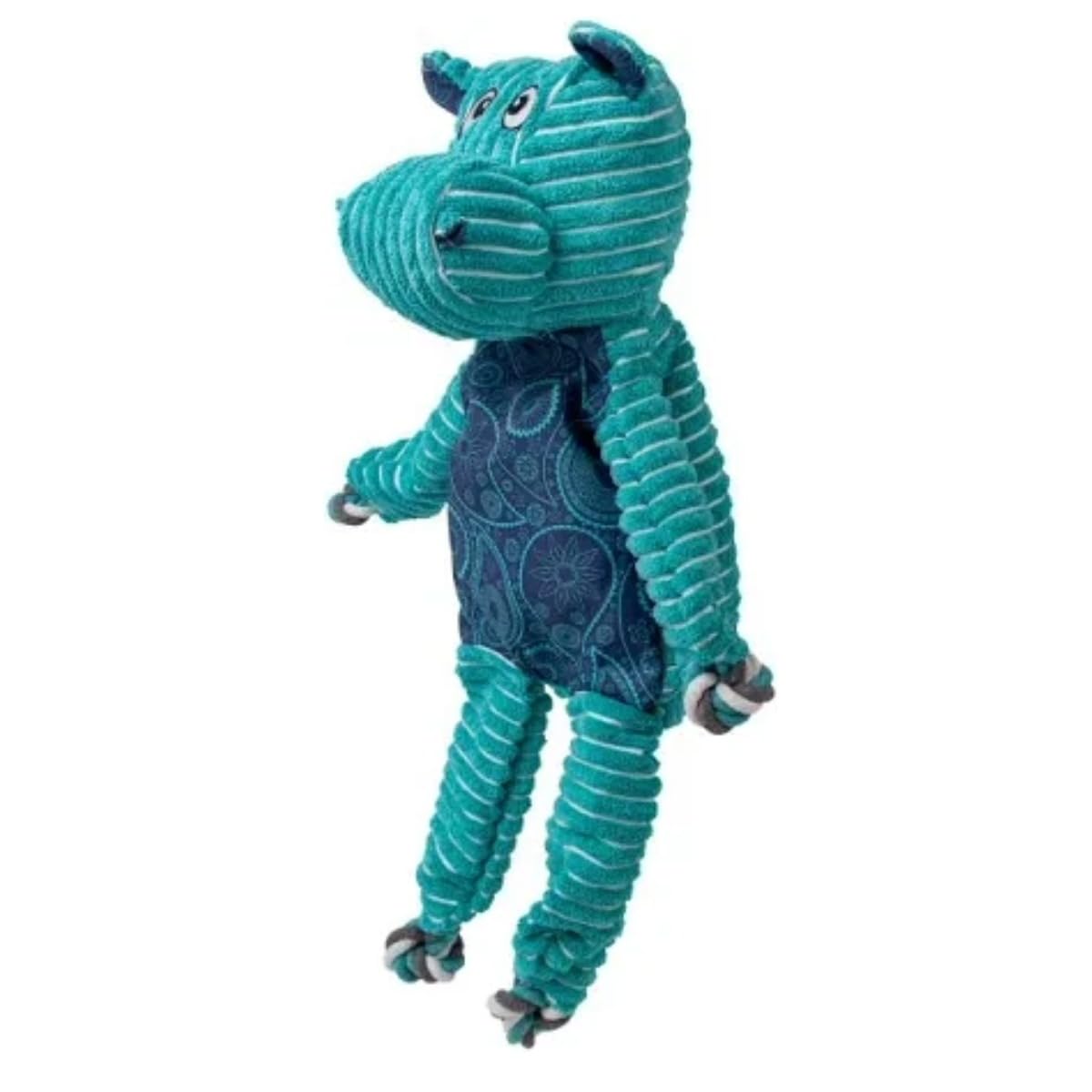 KONG Floppy Knots - Durable No-Stuffing Squeaky Rope & Plush Dog Toy - for Teething, Playing (Hippo, Extra Large)