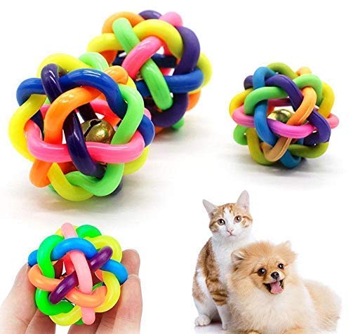 Psk Pet Mart Ring Bell Ball Toy, For Cats & Dogs Small Ring Multicolor Ball  Small