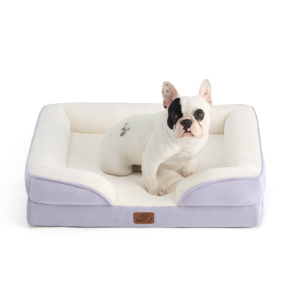 Bedsure Orthopedic Dog Bed For Medium Dogs - Waterproof Dog Sofa Beds Medium, Supportive Foam Pet Couch Bed With Removable Washable Cover, Waterproof Lining And Nonskid Bottom, Lavender