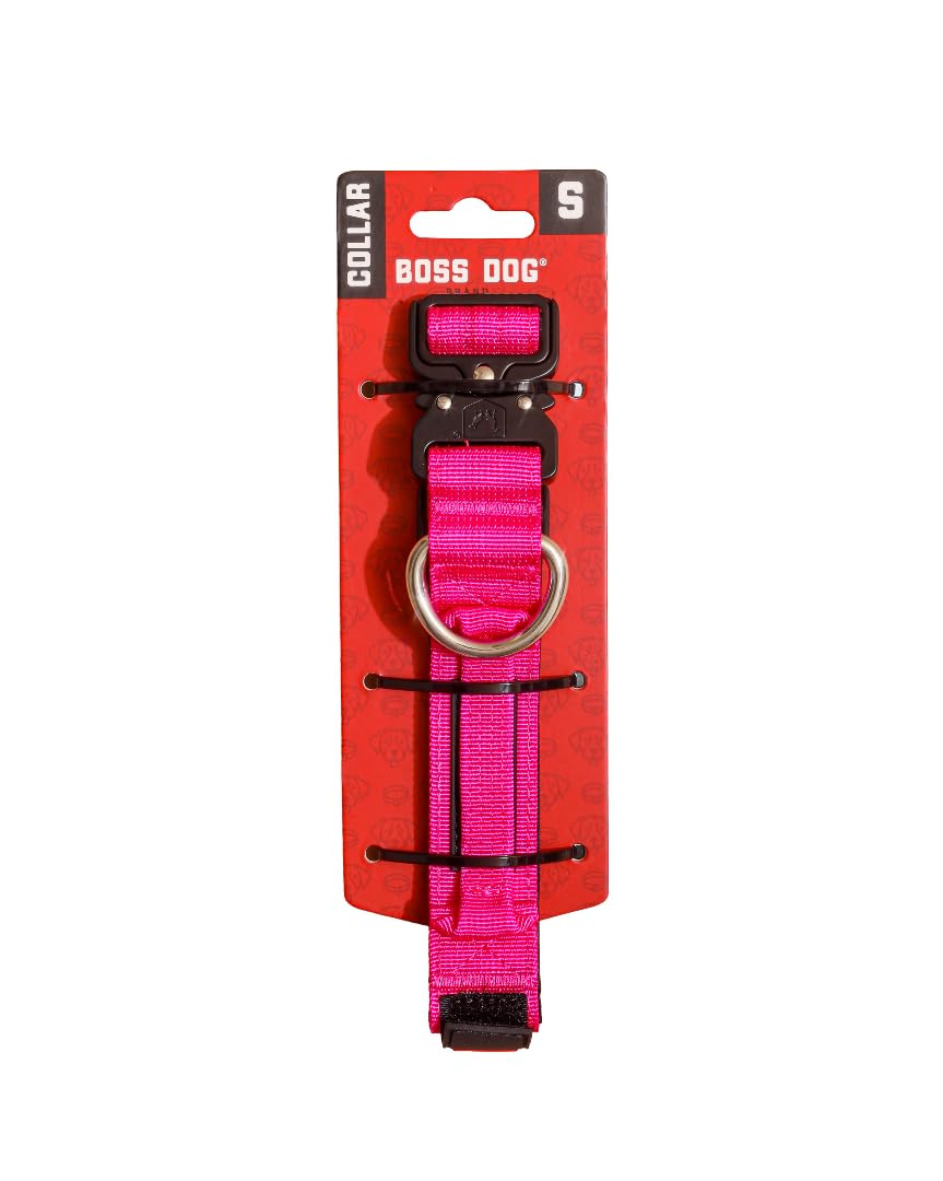 Boss Dog Tactical Collar, Hot Pink, Small