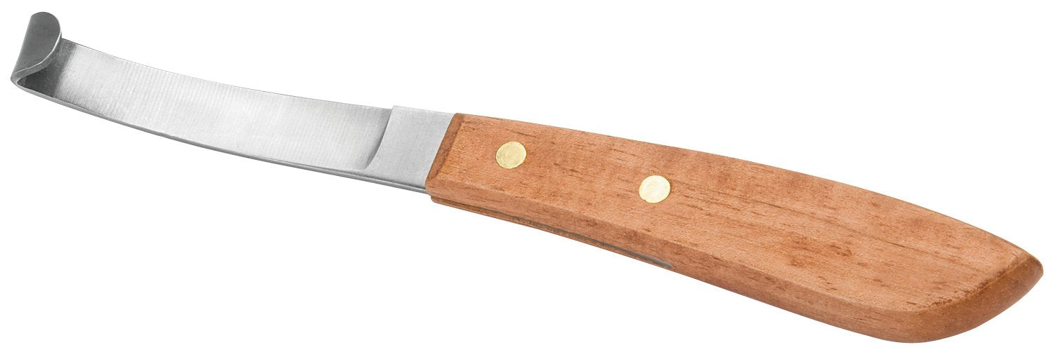 Weaver Leather Left-Handed Hoof Knife With Wooden Handle, Brown, 8