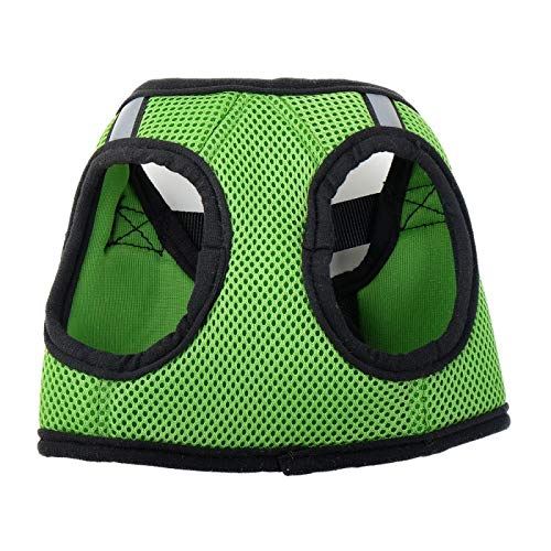 The Worthy Dog Sidekick Harness with Comfy Padded Mesh hook and loop Adjustable, Outdoor, Easy Walk Vest for Dogs - Tiny, Lime G