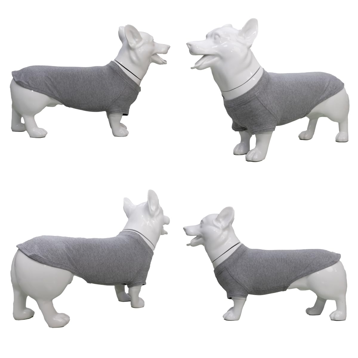 Lovelonglong Pet Clothing Dog Costumes Dachshund Clothes Blank T-Shirt Tee Shirts for Dachshund Dogs,Corgi 100% Cotton Gray D-M