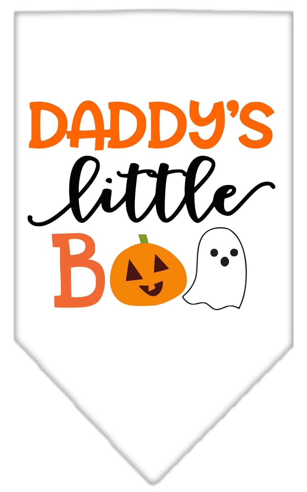 Halloween Pet and Dog Bandana Screen Printed, "Daddy's Little Boo" Navy Blue Small