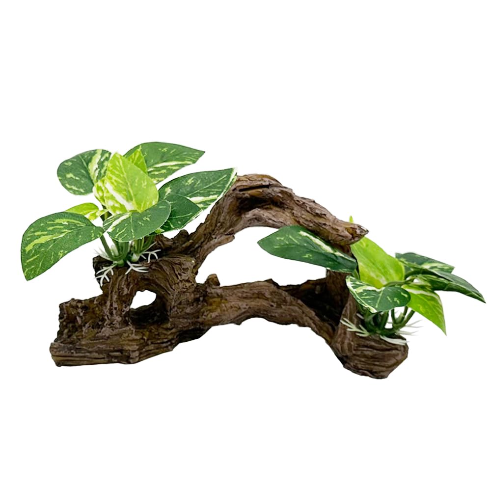 Smoothedo-Pets Fish Tank Decorations Aquarium Decor Ornaments Betta Silk Leaf pad Hammock Artifical Driftwood Cave Goldfish Bowl