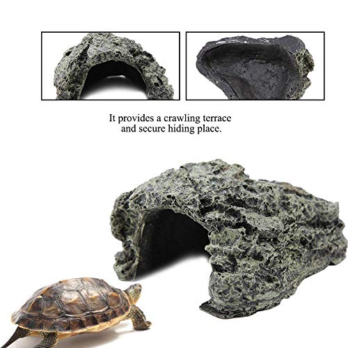 Reptile Hideouts Basking Reptile Hide Lizards s Resin Hiding Cave Ornament for Aquarium Reptile Terrarium(S)