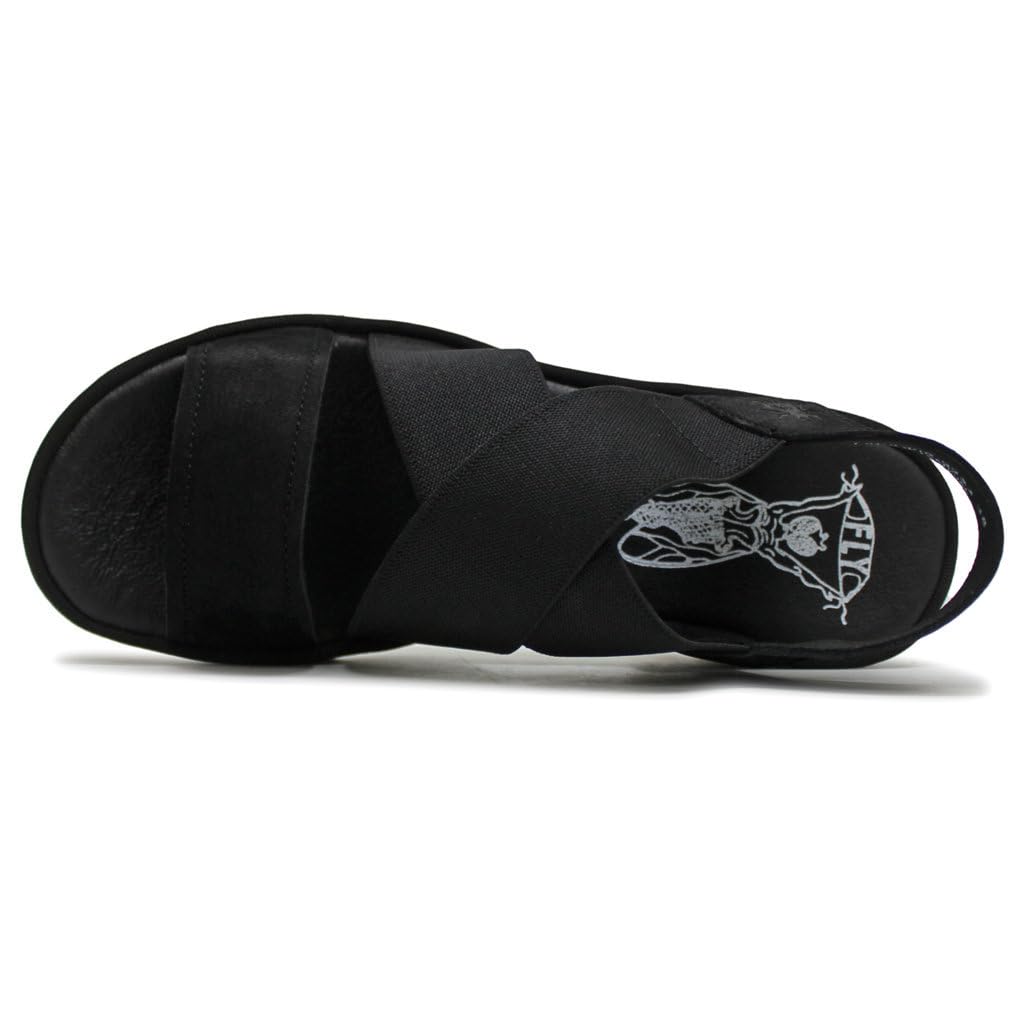 Fly London Womens Wedges Sandal, Black, 10
