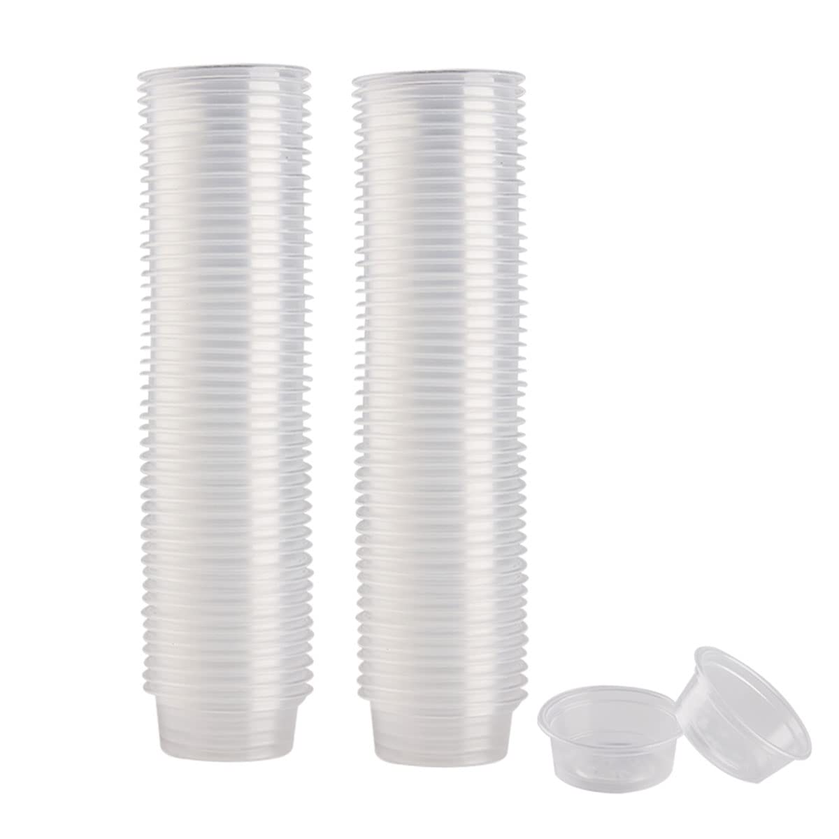 QIHYCUF 100 pcs Small Gecko Food and Water Cups Plastic Reptile Feeding Bowls Ledge Accessories for Crested Gecko Lizards Small 