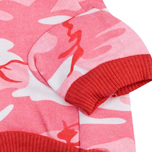 Droolingdog Small Dog T-Shirt - Camo Dog Clothes For Girls, Medium, Pink