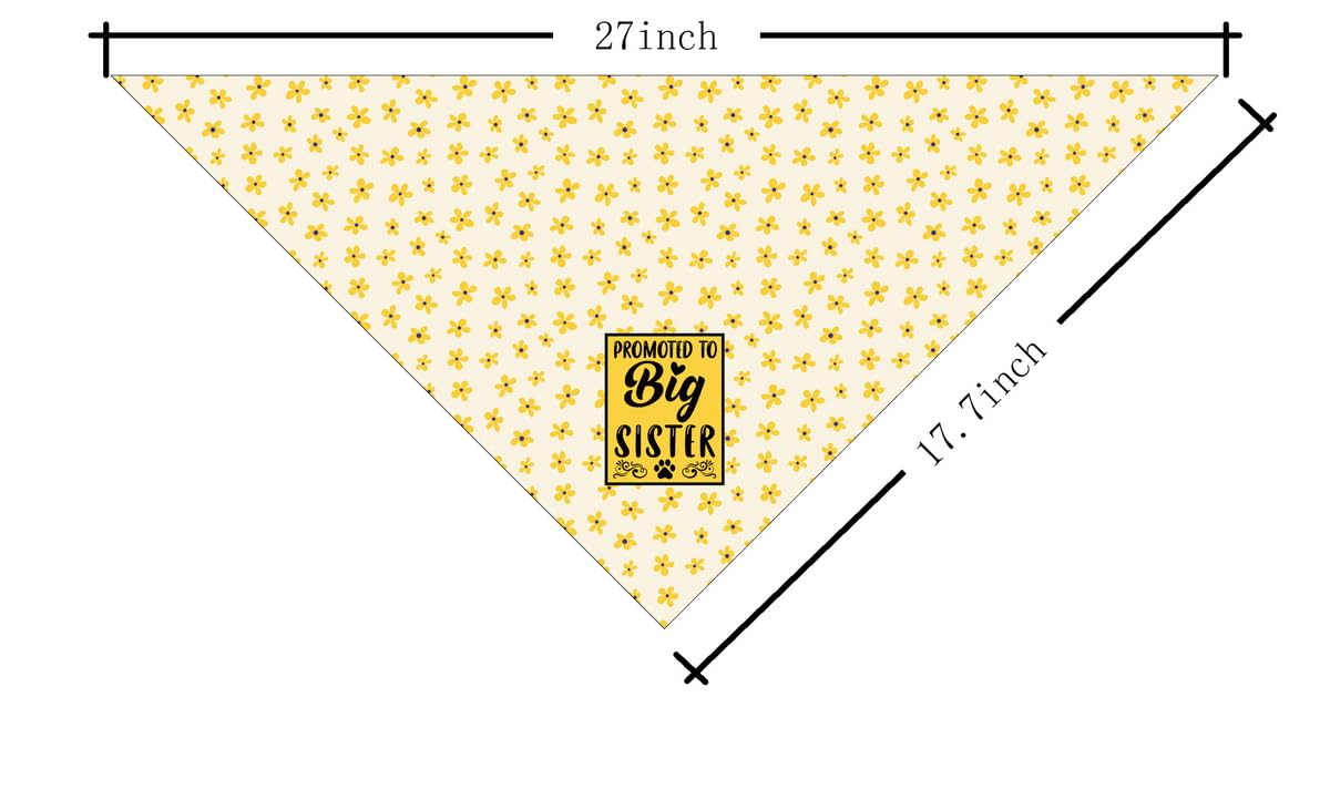 Spring Daisy Dog Bandana, Promoted To Big Sister Dog Bandana, Dog Scarf Daisy Printing, Dog Scarf Accessories, Dog Bandana Pet S