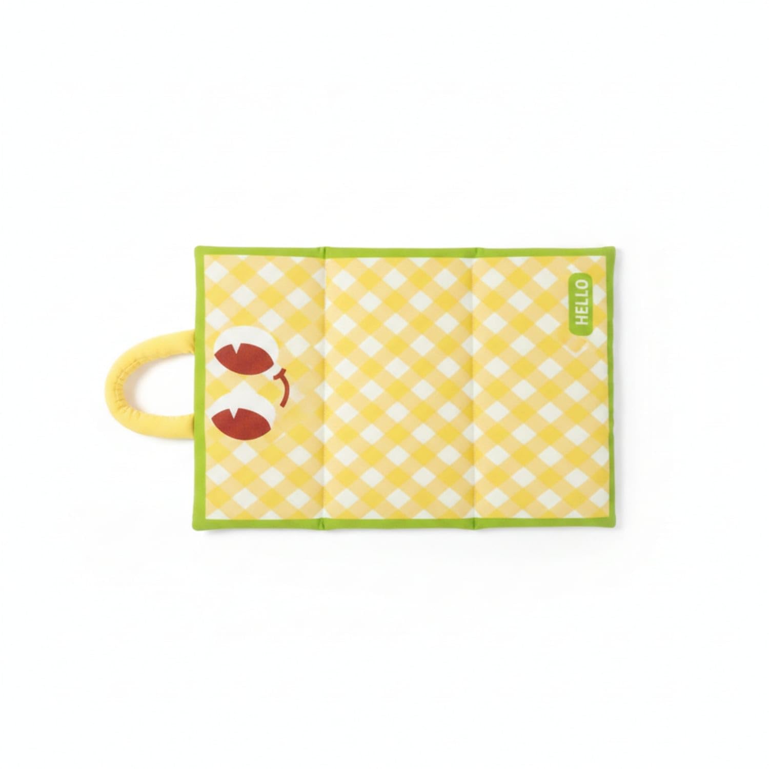 ZOOMELLA Checkered Waterproof Pet Mat Rounded Edges Quilted Pet Mat, Yellow Green Plaid, 38x46cm|Blankets|Pet Supplies