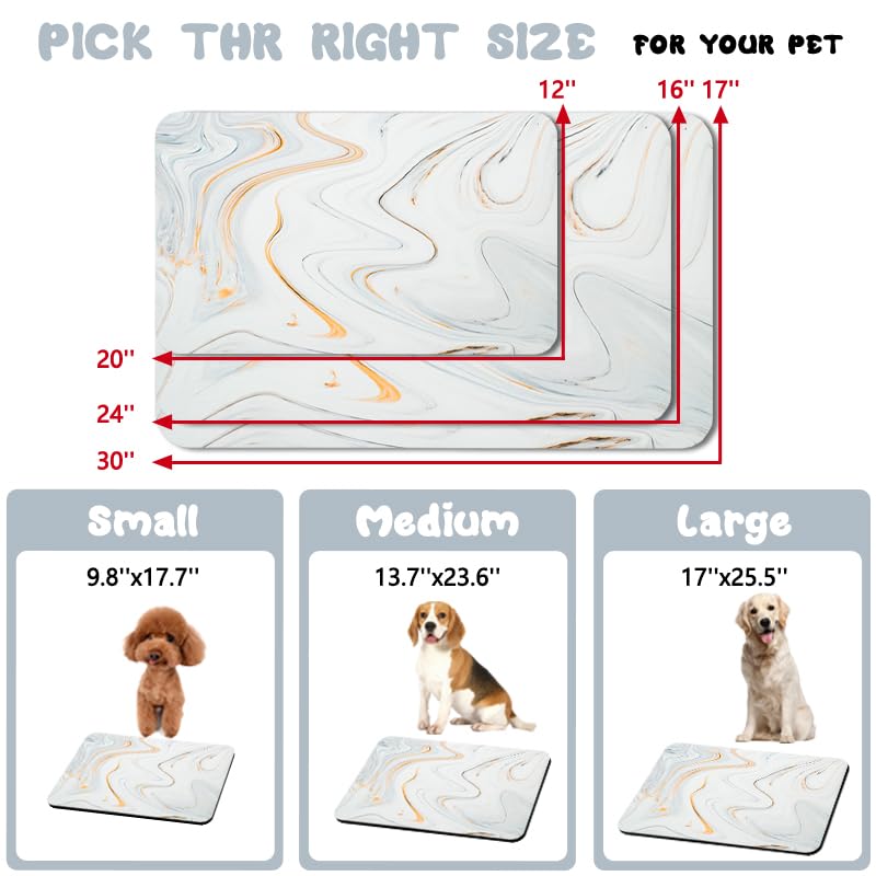 Dog Food Mats for Floors Waterproof, Dog Cat Water Bowl Mats Pet Feeding Absorbent Mat Dog Cat Pet Placemats for Food and Water