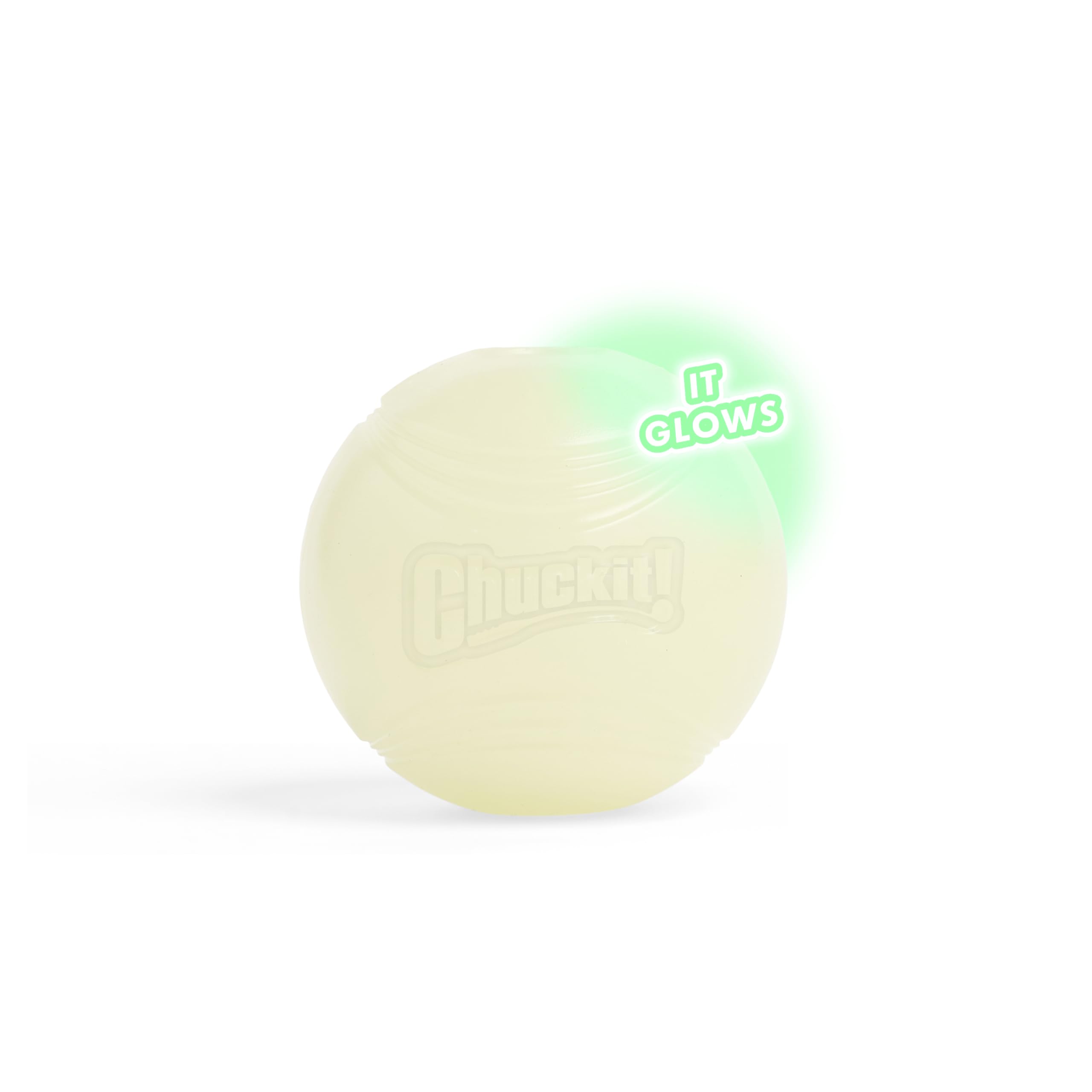 Chuckit! Glow In The Dark Bouncy Balls - Ball For Dogs, Chuckit Dog Toy, Max Glow Balls - Medium, 2.5 Inch, Pack Of 4