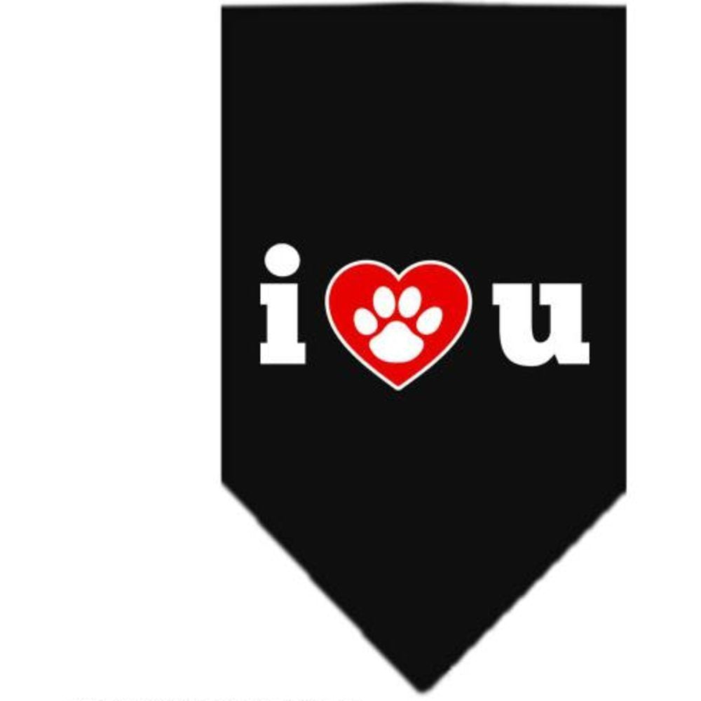 Mirage Pet Products I Love U Screen Print Bandana for Pets, Small, Black