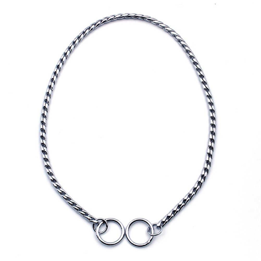 Sgoda Silver Dog Chain Collar Choke Pet Training Snake Collar With Heavy Links, 26 In, 5 Mm