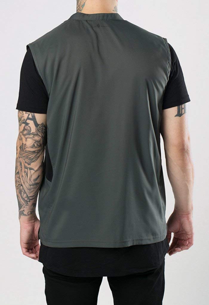 Barber Strong The Barber Vest, Men'S Gray, Hair Repellent, Ultra Lightweight And Breathable Mesh Side Panels, Sleeveless, Featur