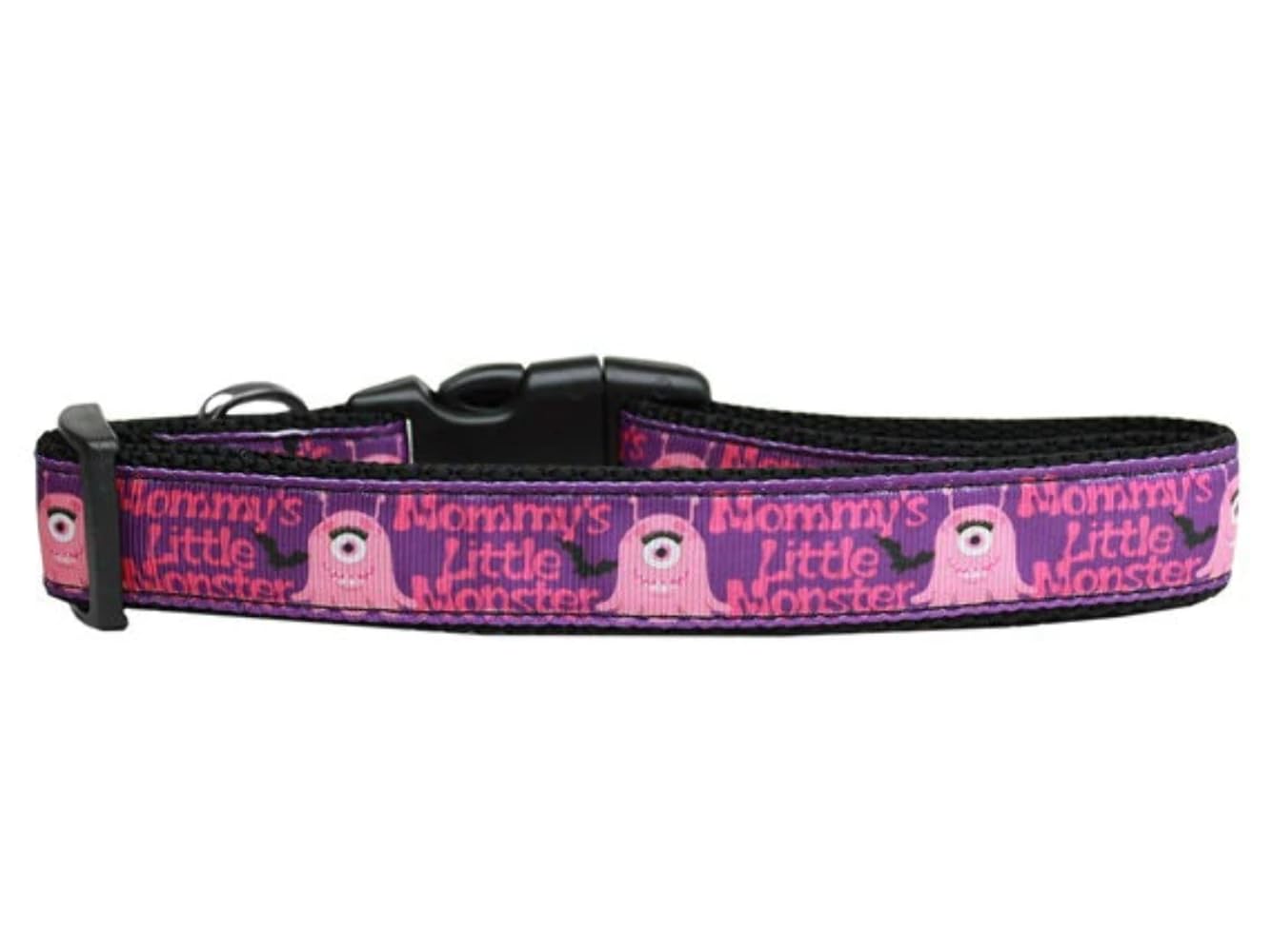 Pet Dog & Cat Nylon Collar or Leash, &quot;Mommy's Little Monster&quot; MD Narrow Collar