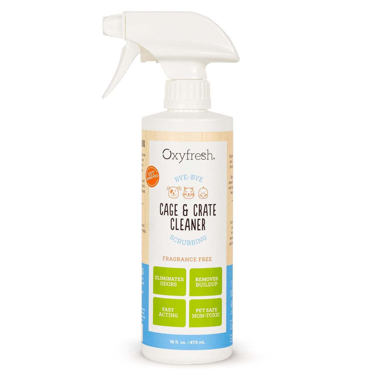 Oxyfresh Premium Crate & Cage Cleaner - Professional Dog Crate & Small Animal & Bird Cage Odor Eliminator - Quickly Cleans, Remo
