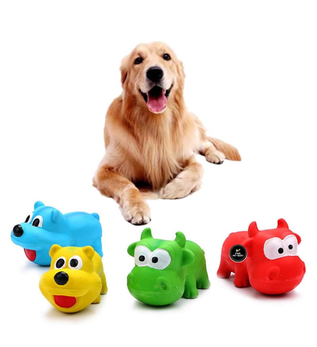 Dog Trust Dogs Shaped Indestructible Dog Toys For Boredom Puppy Chew Toys Teething Toys For Small Medium Large Dogs (Multicolor)
