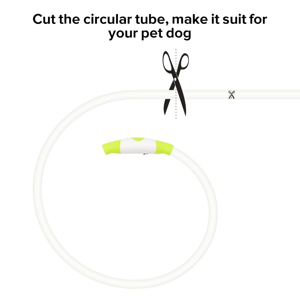 Higo Led Dog Collar, Usb Rechargeable Light Up Dog Collars, Diy Flashing Dog Necklaces For Dog Walking At Night (Green)