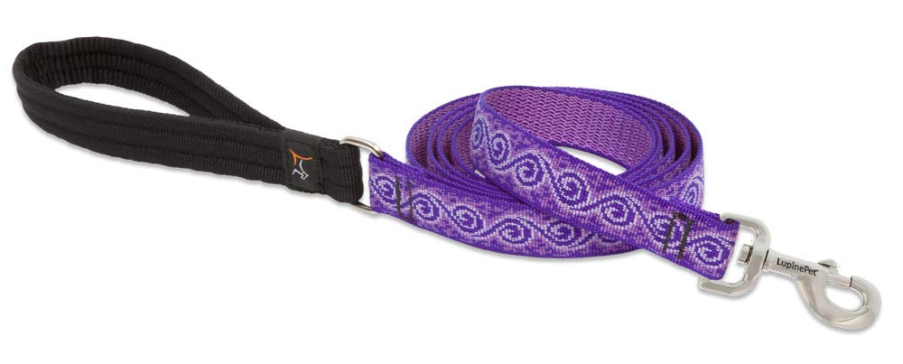 LupinePet Originals 1&quot; Jelly Roll 6-Foot Padded Handle Leash for Medium and Larger Dogs