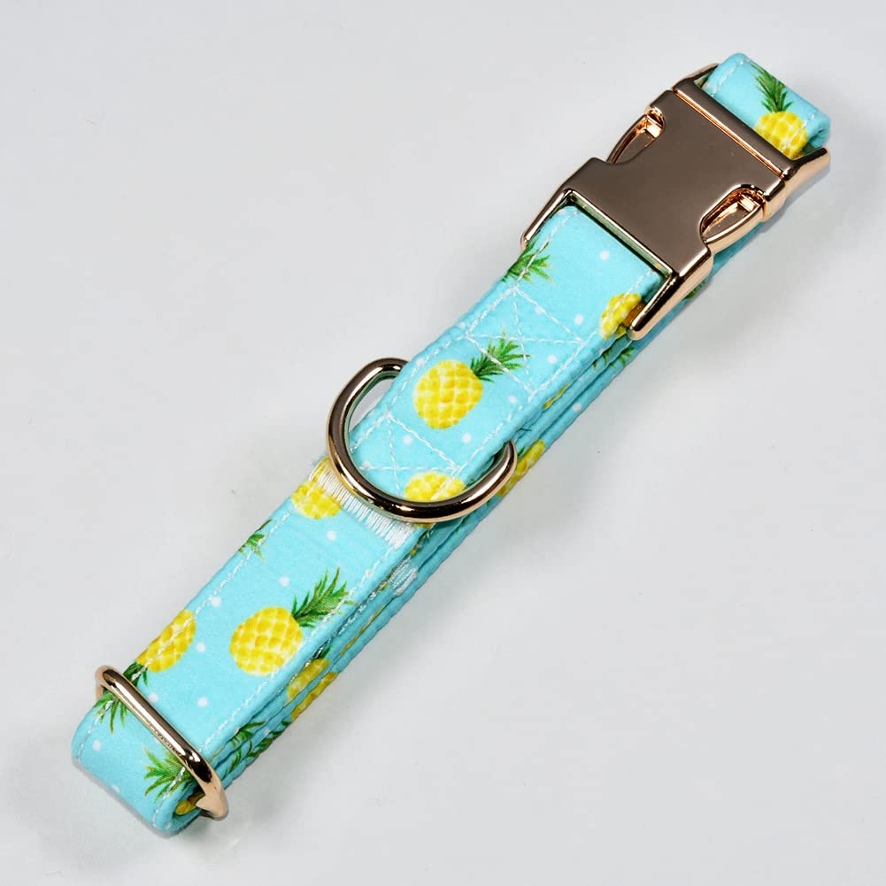 Summer Pineapple Dog Collar Dog Bowtie, Detachable Bow, Adjustable Collar For Small Medium Large Dogs