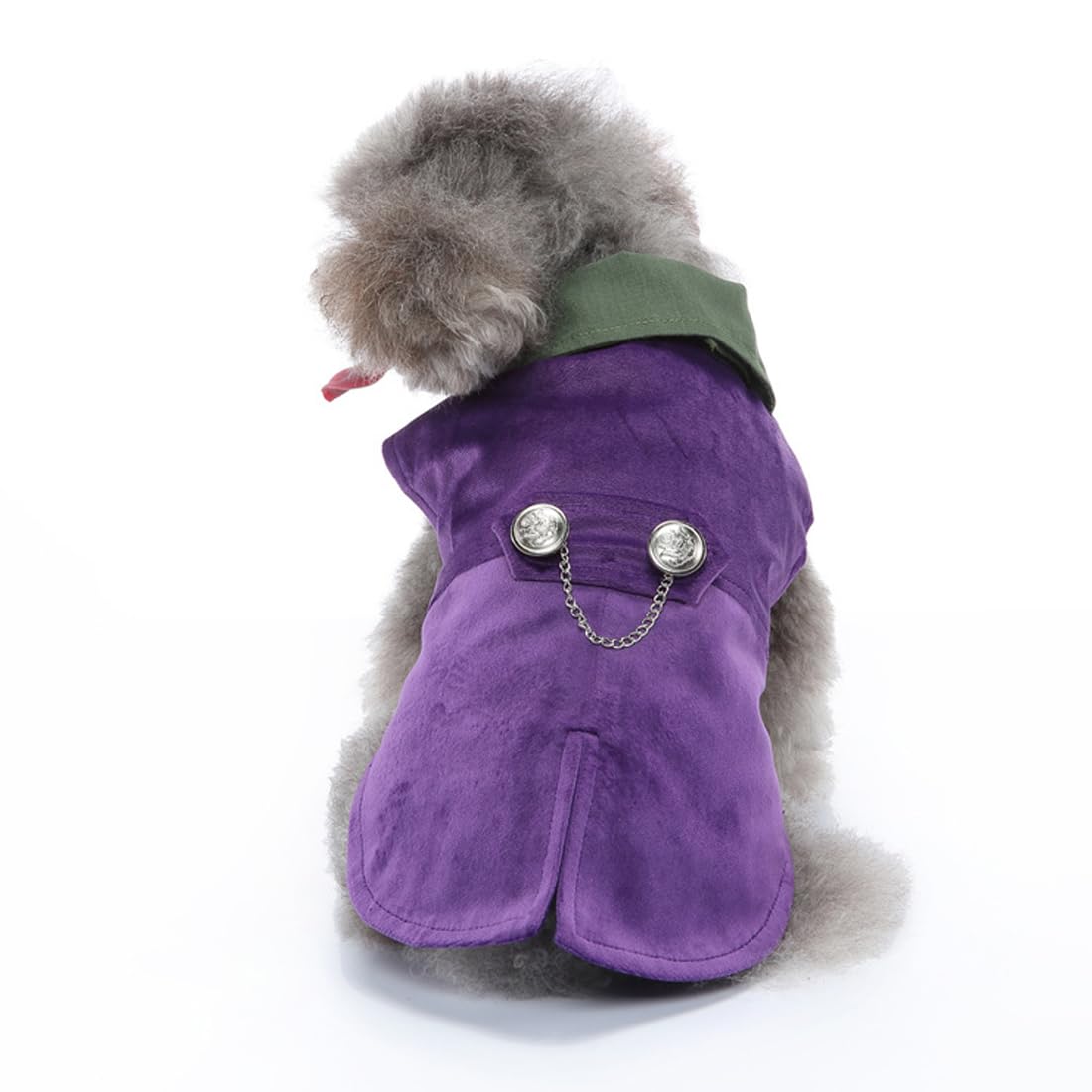 Doteyayp Puppy Velvet Tuxedo With Detachable Bowtie Prom Wedding Formal Wear Prince Costume For Small Dog (Large, Purple)