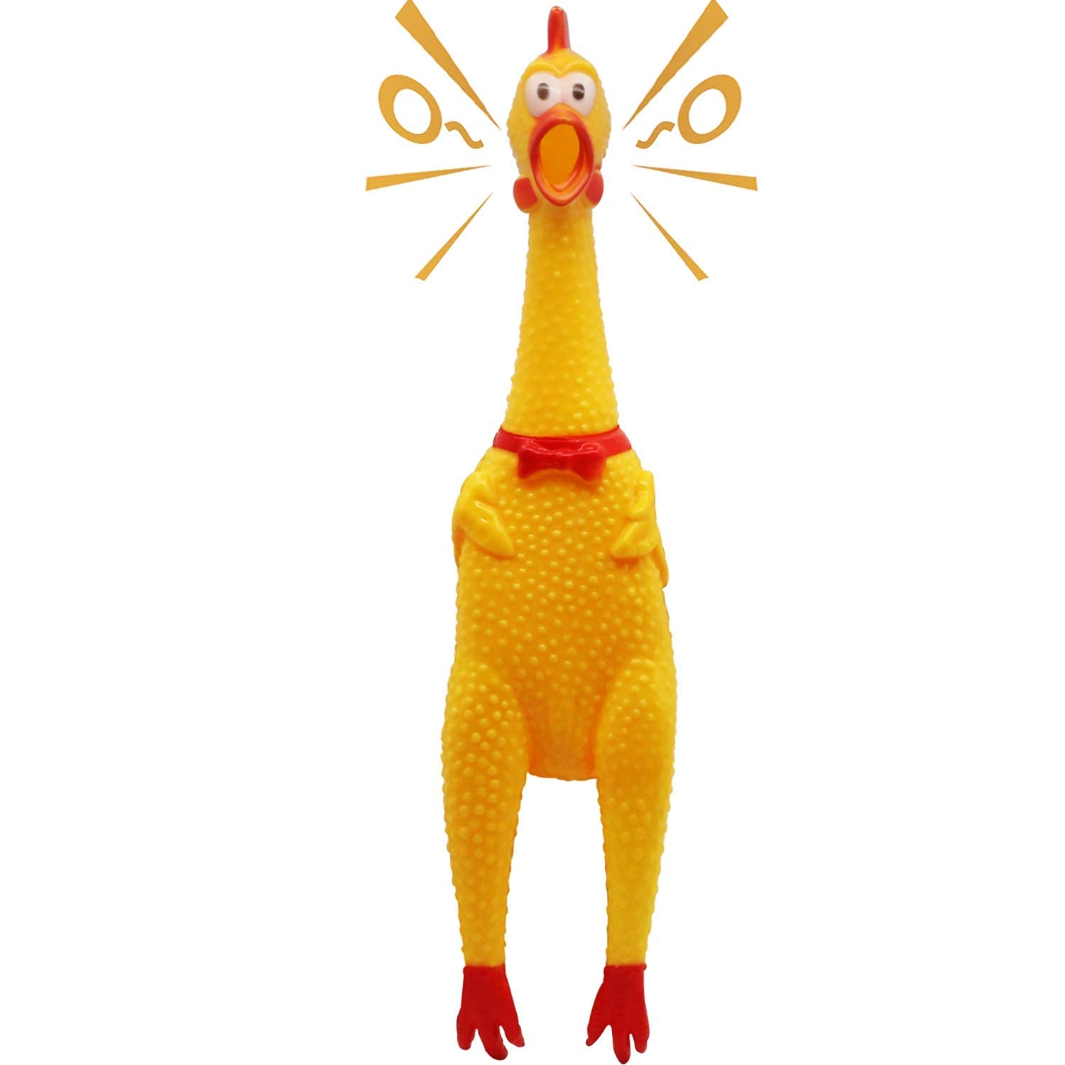 Woofy Squawking Chicken Rubber Squeeze Dog Toys Yellow Pet Toy Chicken Large Hen Toy