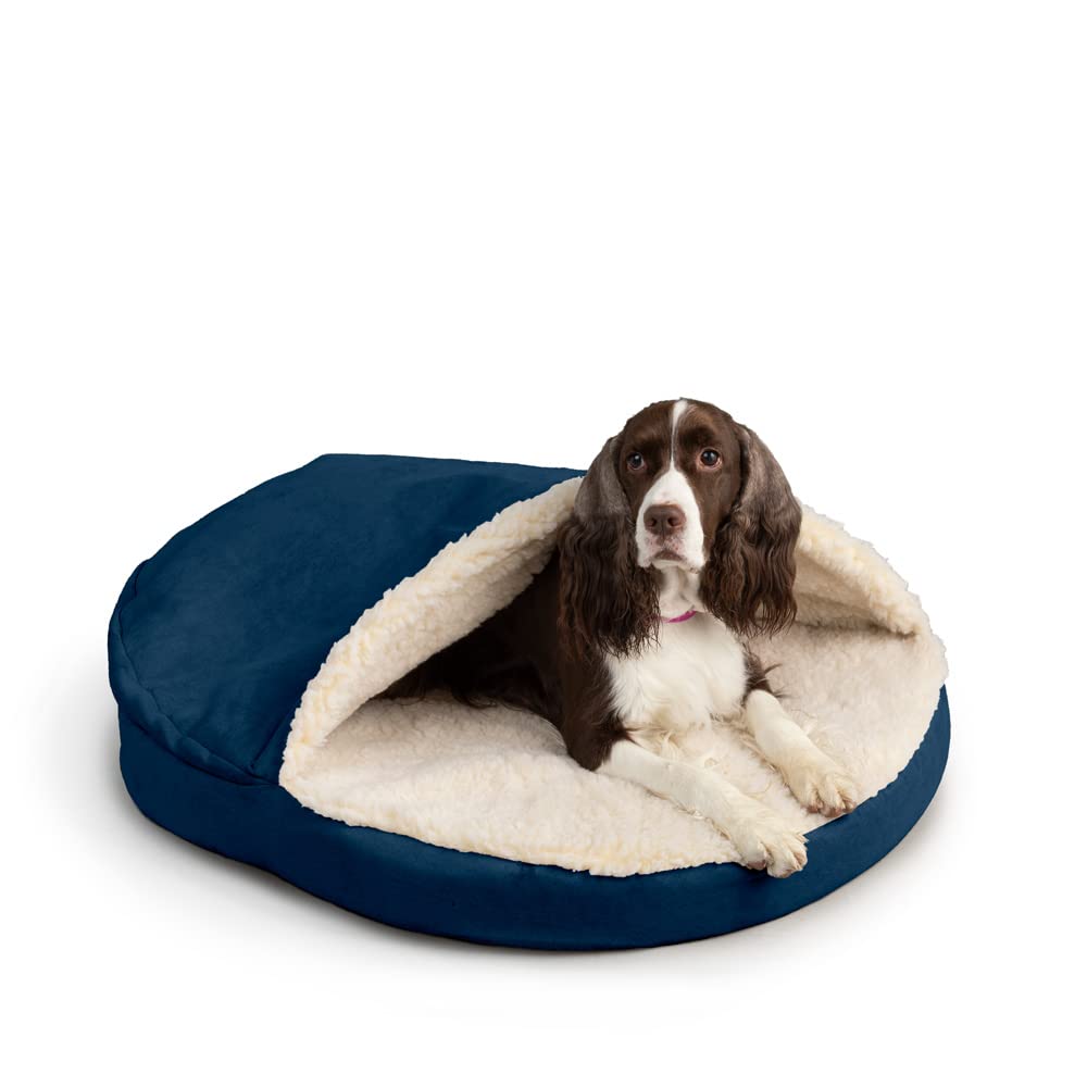 Snoozer Luxury Orthopedic Cozy Cave Pet Bed, Sapphire - Small