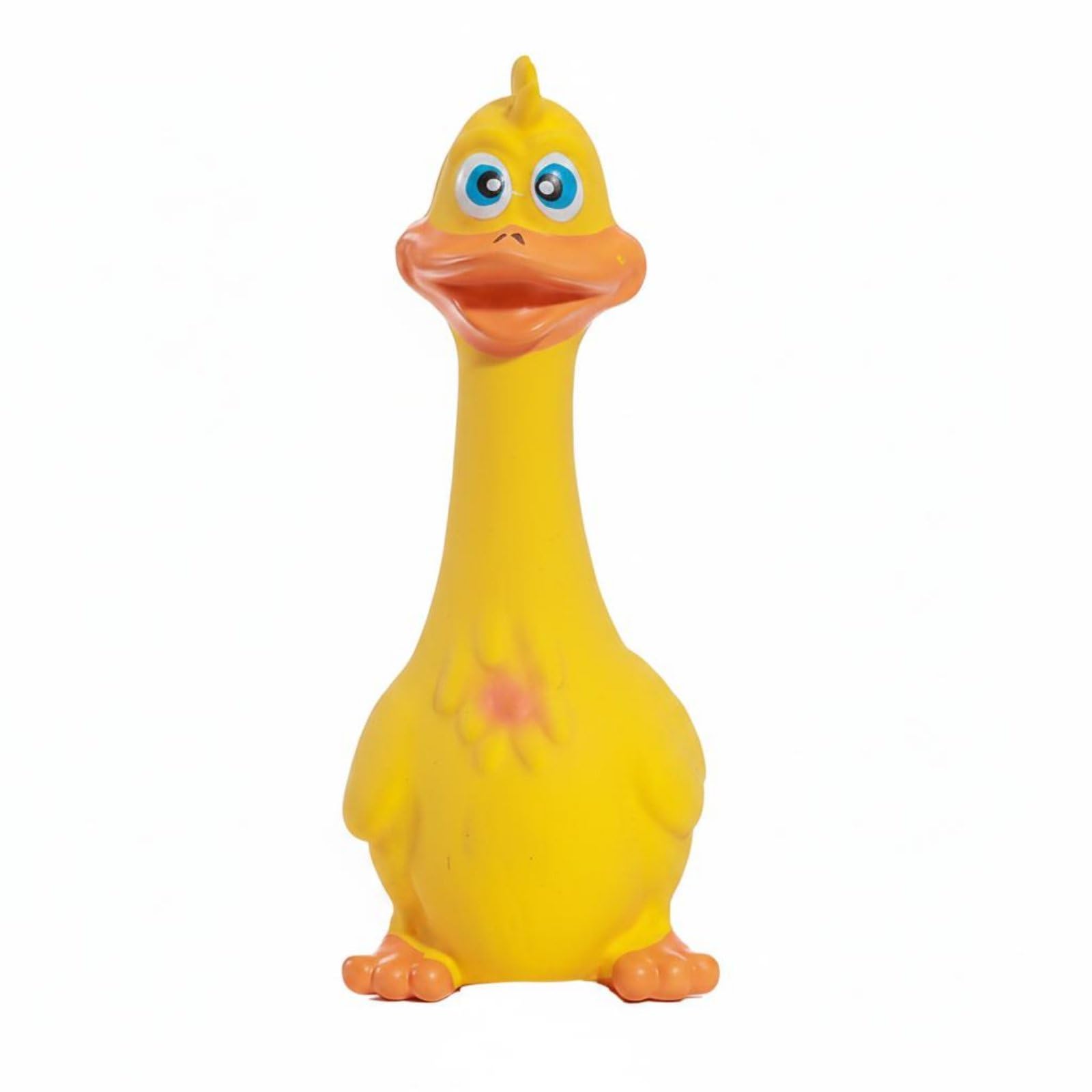 Enakshi Gnawresistant Rubber Squeaky Dog Toy Interactive Play Rubber Dog Toy Cartoon Design For Dogs, At Home, Indoor, Yellow Ch