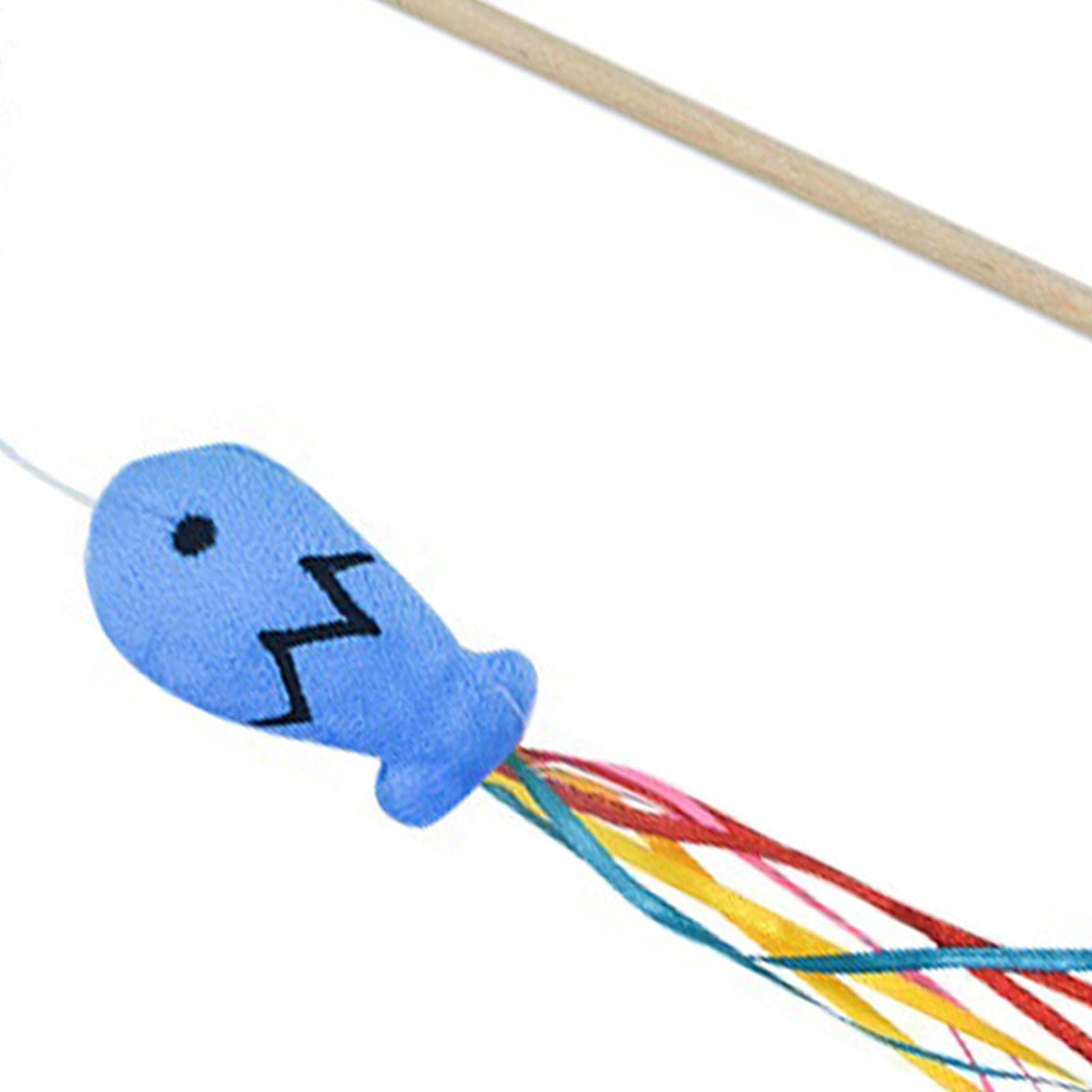 Heavenglow Cat Wand Toy Cat Teaser Wand Fun Playing Scratching Interactive Kitten Toys Blue