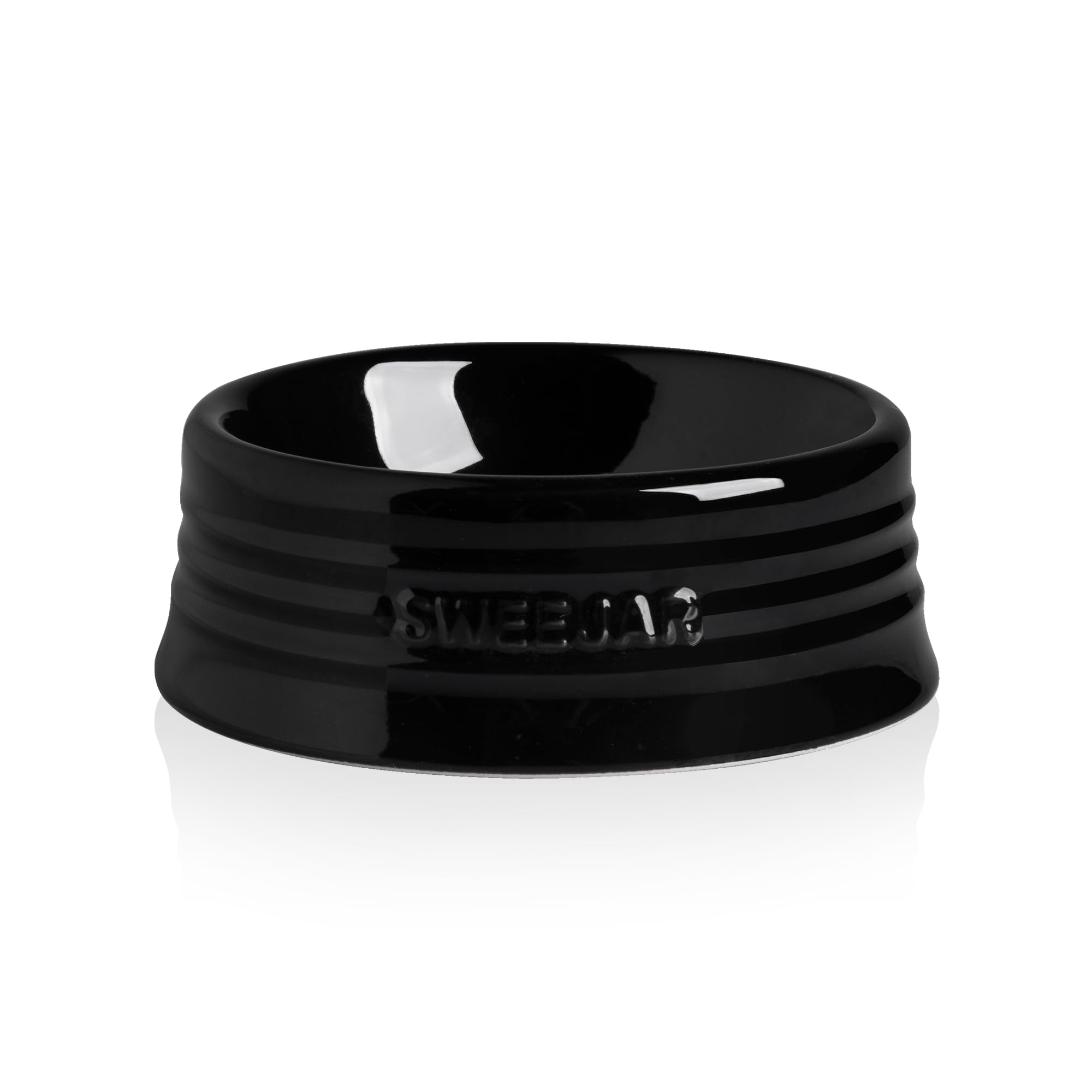 Sweejar Gradient Dog Bowl, Ceramic Dog Food Dish for Puppy and Kitten, Porcelain Pet Bowl for Food and Water 8 oz (Black)