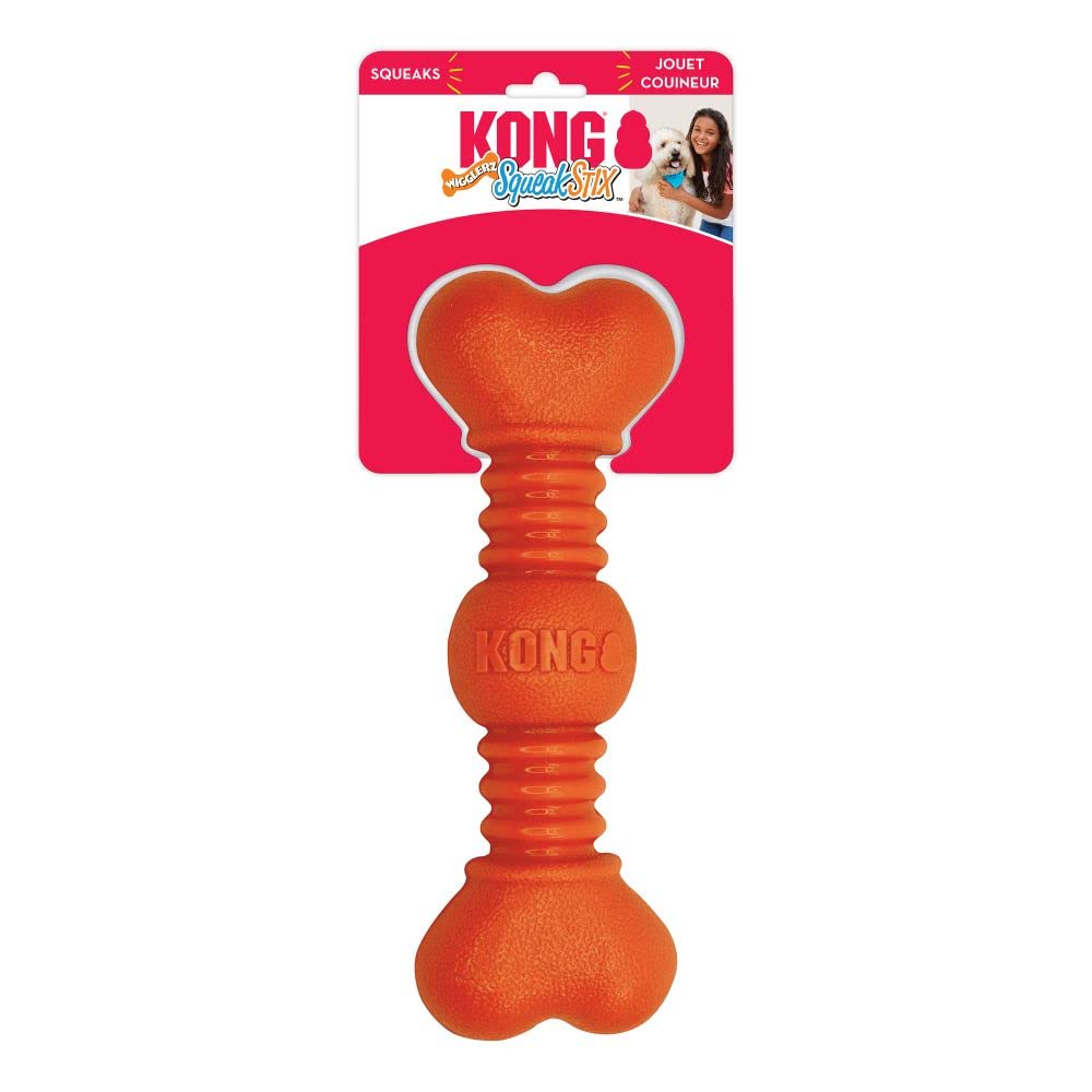 Kong Squeakstix Wigglerz, Large, Orange
