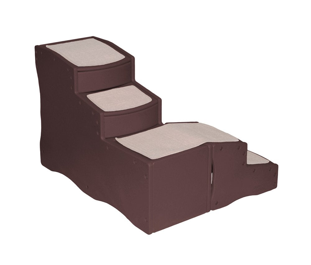 Pet Gear Easy Step Bed Stair For Cats/Dogs, Adjusts To Either Side Of Bed, Removable Washable Carpet Treads, Storage Compartment