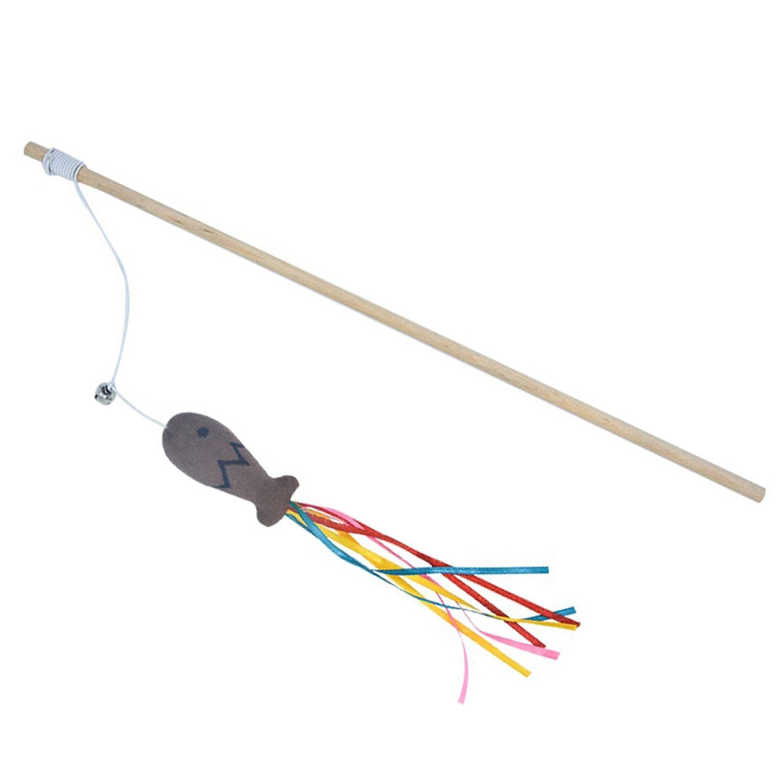 Ecomistiq Cat Wand Toy Teaser Fun Playing Scratching Interactive Kitten Toys Coffee| Toys| Supplies |Pet