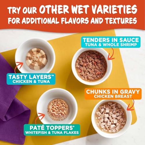 Meow Mix Wet Cat Food Tenders in Sauce, Poultry & Beef Variety Pack, 2.75 Ounce Cup, 24 Count