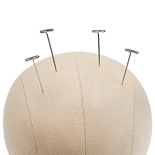 Gex 20-24 Cork Canvas Block Head Mannequin Head Wig Display Styling Head With Mount Hole (Light Brown, 20)