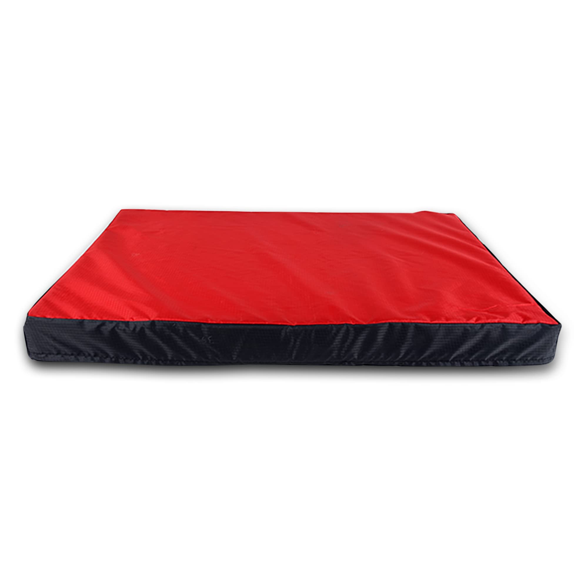 Furry Castle Polyester Pet Bed with Chew Proof and Water Repellent Ripstop Fabric (Pack of 1, Red, Size: S, 24X30X3 Inches)