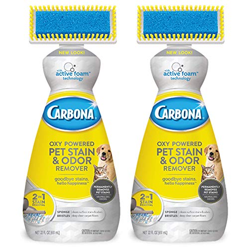 Carbona Oxy-Powered Pet Stain & Odor Remover W Active Foam Technology  22 Fl Oz 2 Pack