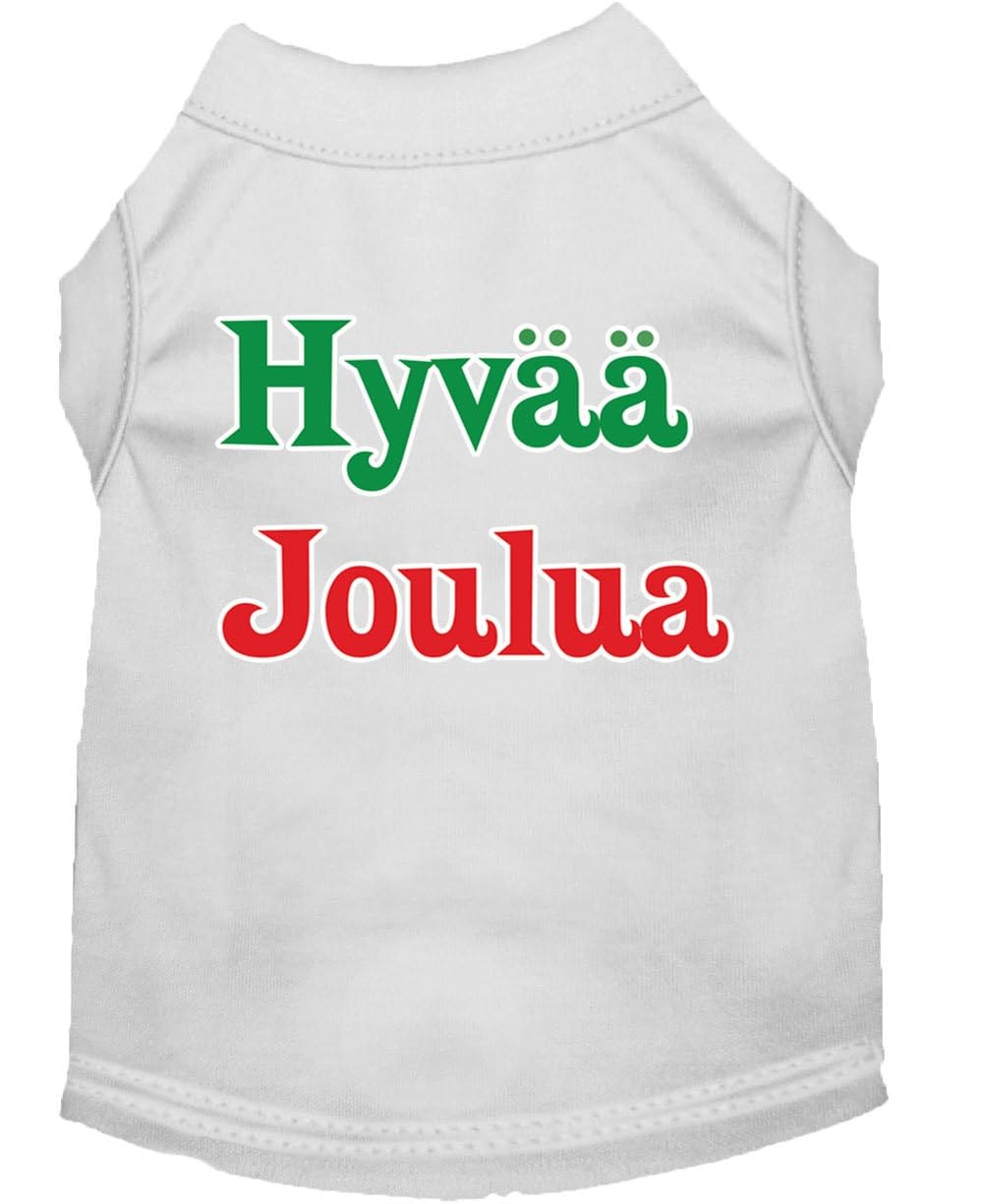 Mirage Pet Products 20-Inch Hyvaa Joulua Screen Print Shirts for Pets, 3X-Large, White