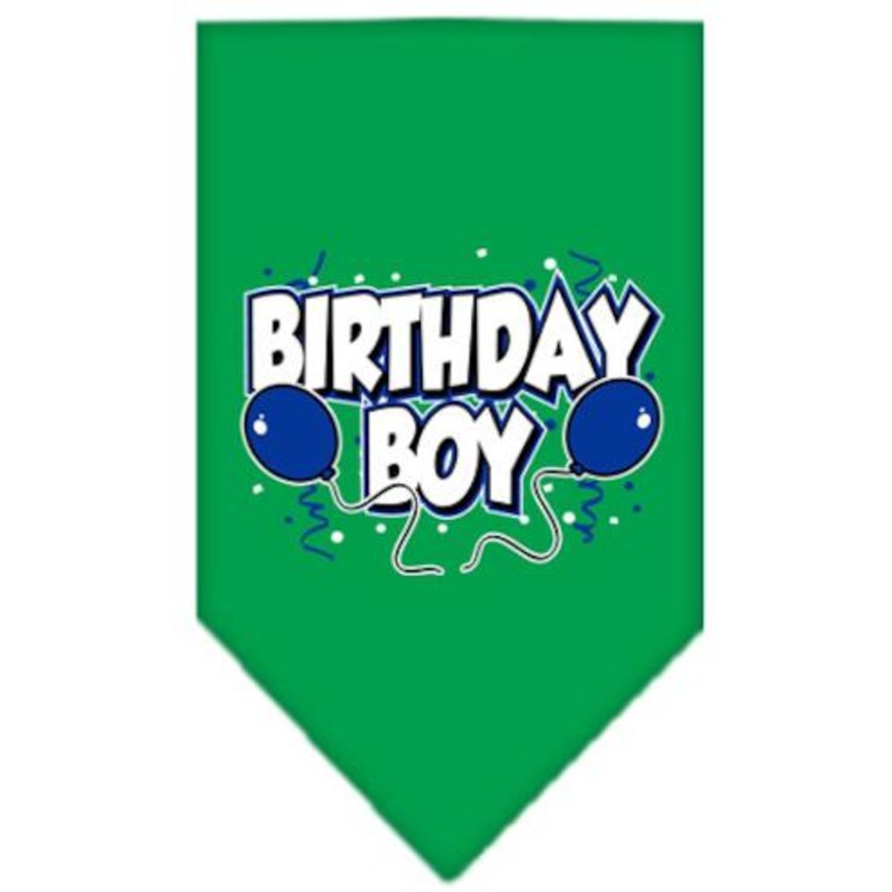Pet and Dog Bandana Screen Printed, &quot;Birthday Girl -or- &quot;Birthday Boy&quot; Emerald Green Birthday Boy (Small)