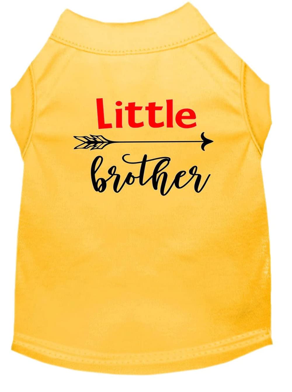 Pet Dog & Cat Shirt Screen Printed, "Little Brother" Yellow 3XL (25-35 lbs.)
