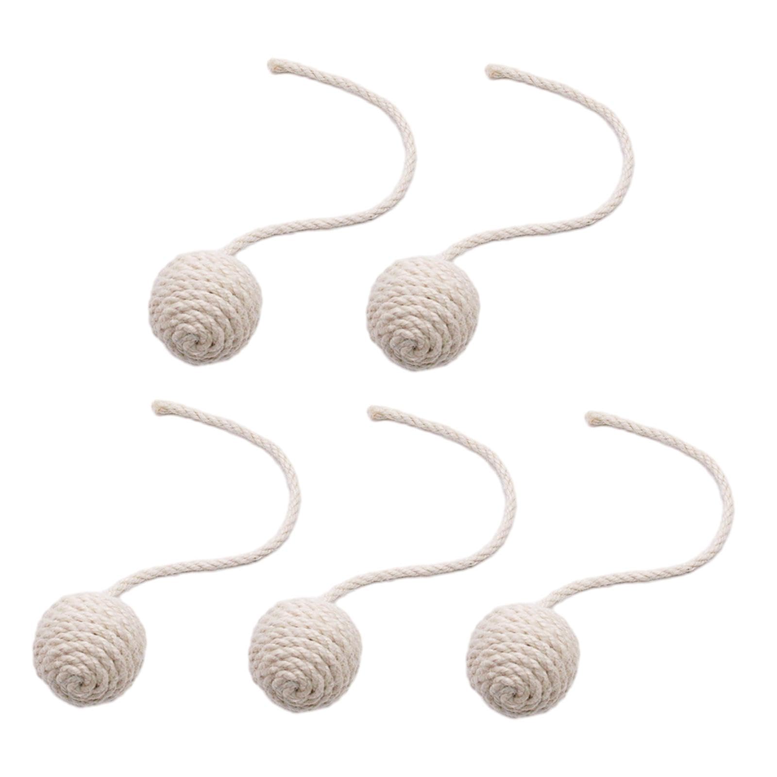 Ilsmysutra 5 Pieces Cat Toys Sisal Ball Self Play For Small Medium Cats Cat Teaser Toys 4.5Cm White | Cat Supplies | Toys
