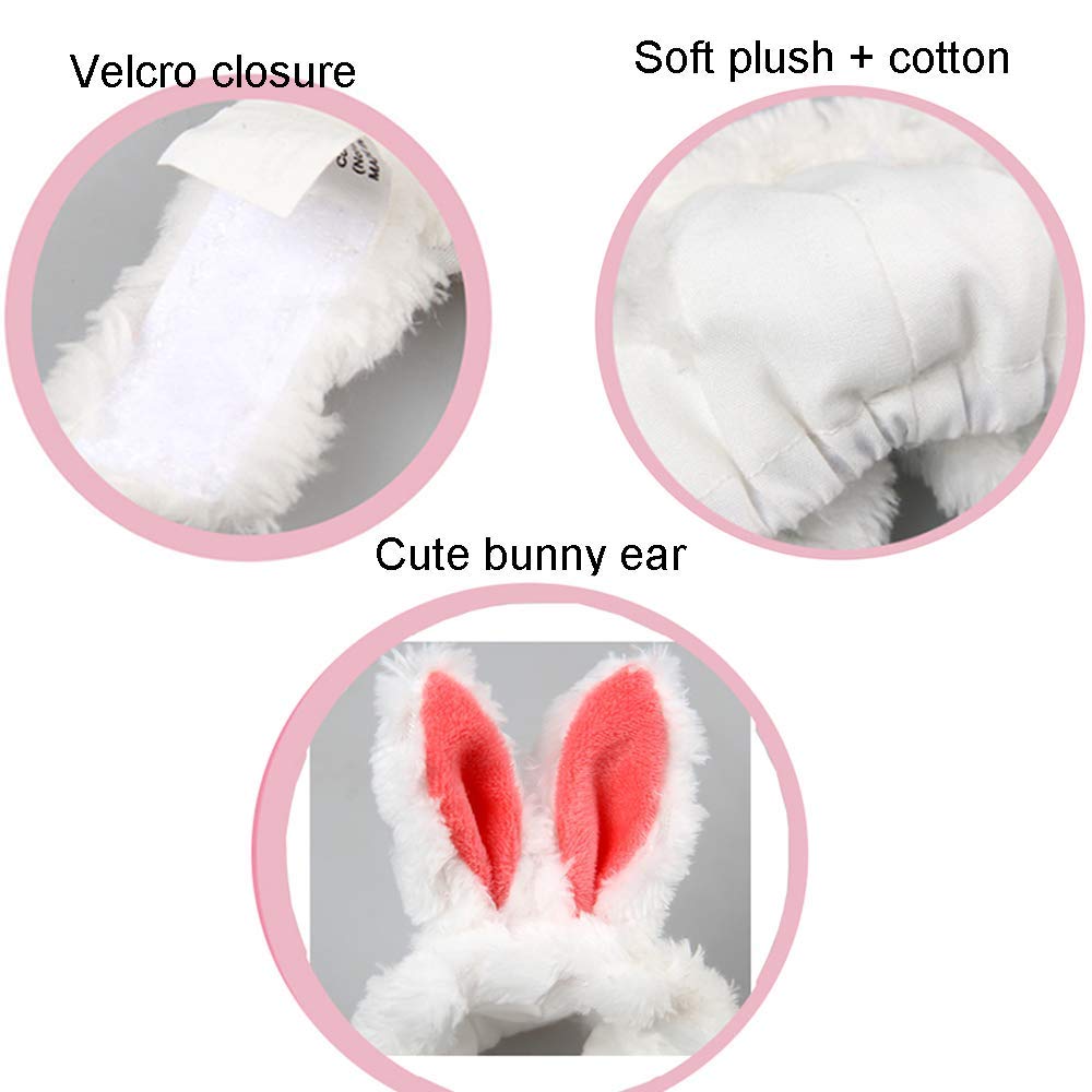 Aniac Easter Guinea Pig Outfit Warm Kitten Hat With Bunny Ears Plush Small Animal Head Accessories Easter Costume For Kitty Hams