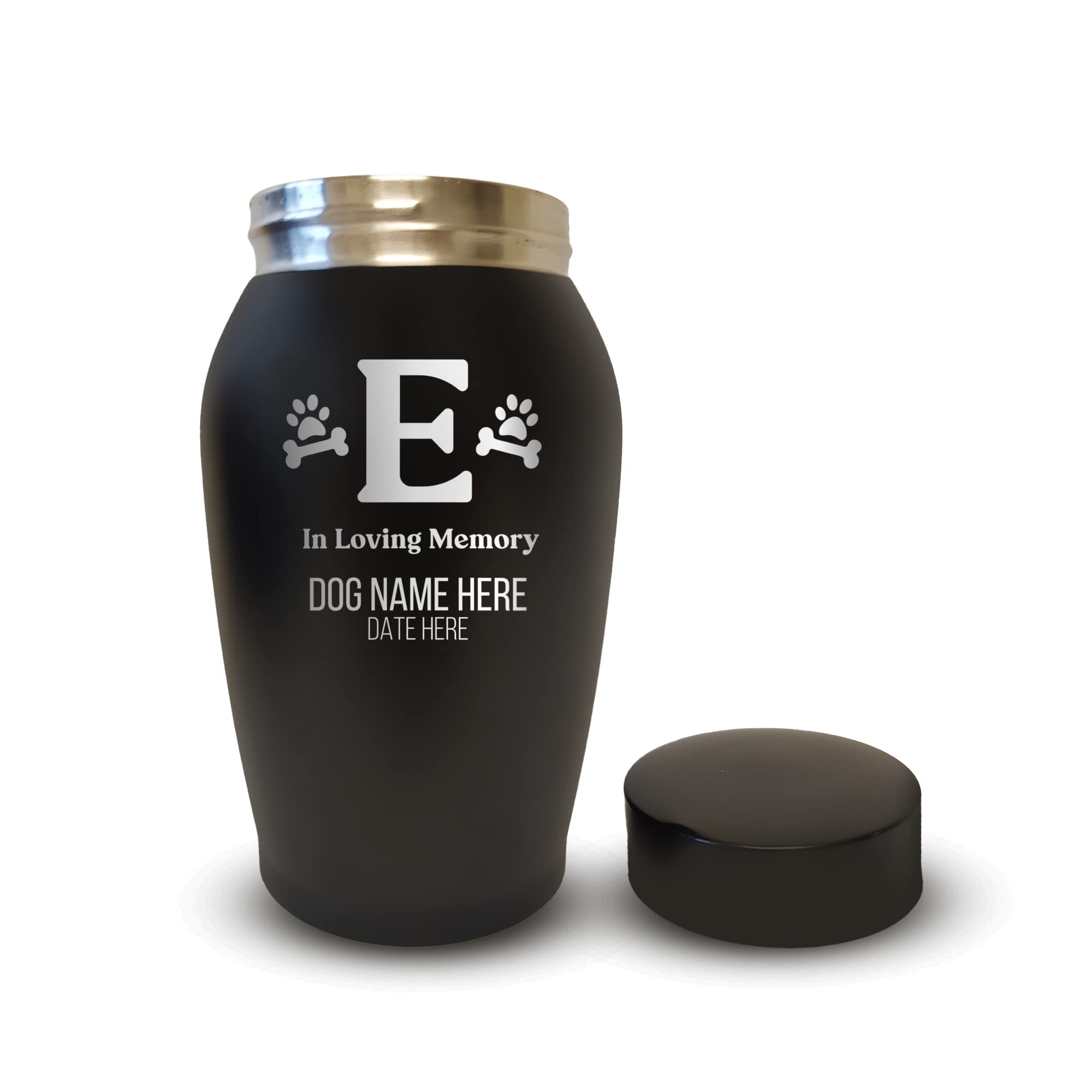 Personalized Custom Dog Urn Engraved Dog Name And Date - Stainless Steel Cremation Urns For Dogs Ashes With Airtight Closure | D